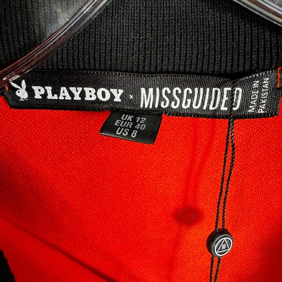 Playboy Missguided Track Top Women's 8 Cropped Polyester Blend Spellout New! - Picture 15 of 16